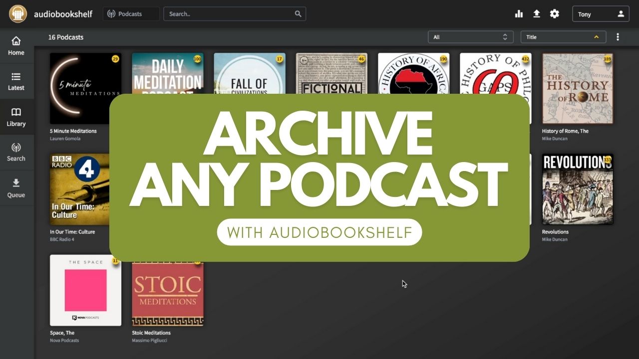 Archive any podcast using Audiobookshelf