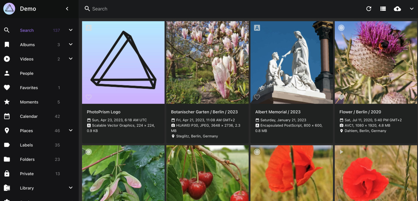 PhotoPrism Screenshot