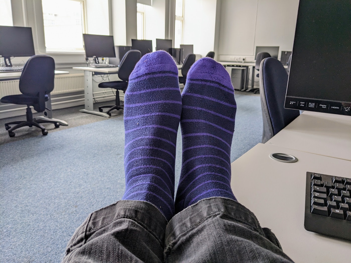 It's definitely a purple sock day