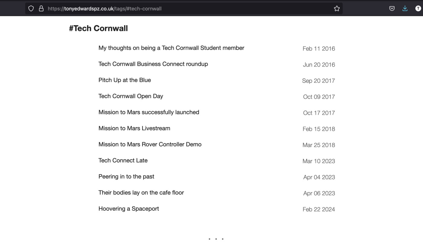 Updated Tech Cornwall website tag screenshot