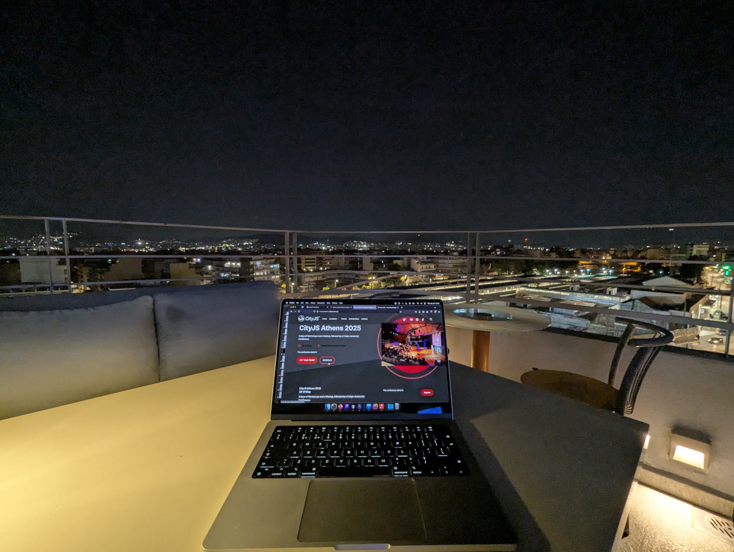 Athens night skyline